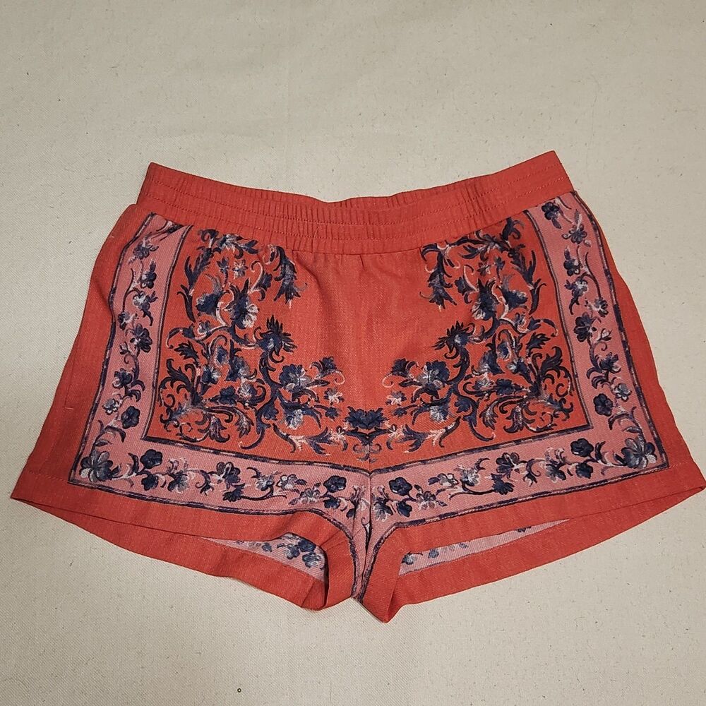 NWOT BCBG MaxAzria Floral Boho Micro Shorts elastic waist Pull on XXS festival